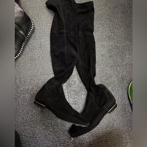 Carolina Herrera Suede Black Over-the-Knee Boots Sz 6